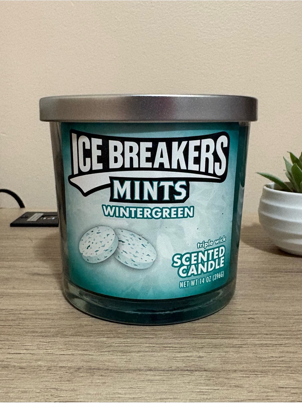 Icebreakers Mints Wintergreen Scented Triple Wick Candle - 14 Ounce
